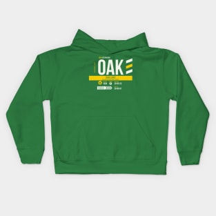 Vintage Oakland OAK Airport Code Travel Day Retro Air Travel Kids Hoodie